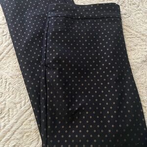 Chico's New Size 2.5 Navy Pant with Black Polka Dots